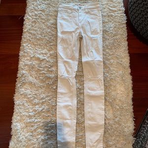 Hollister White Ripped Super Skinny Jeans